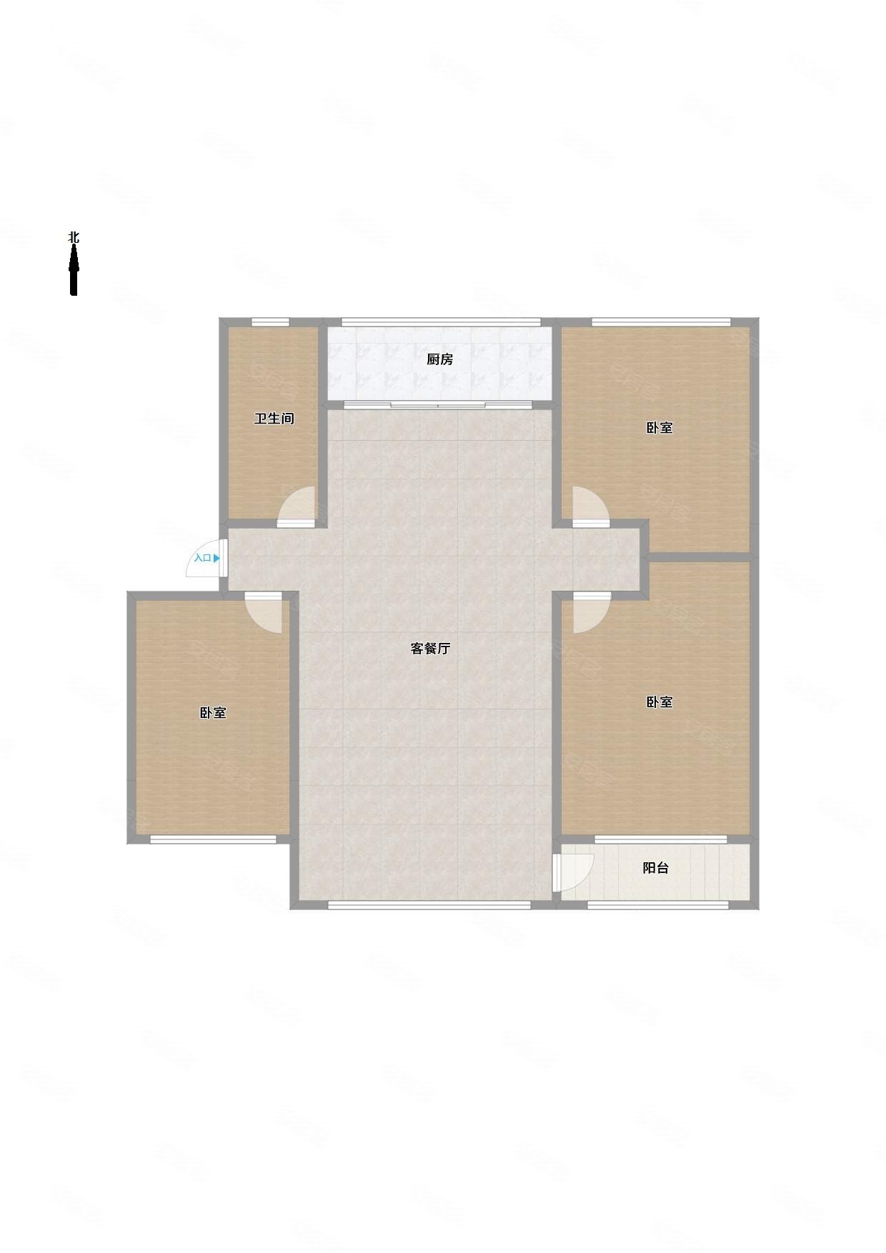 丄九中楼层采光好元宝户型送储恒兴花园120平三居