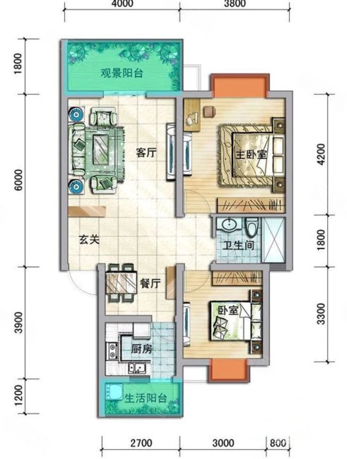 帝豪花园2室2厅1卫71㎡北39万