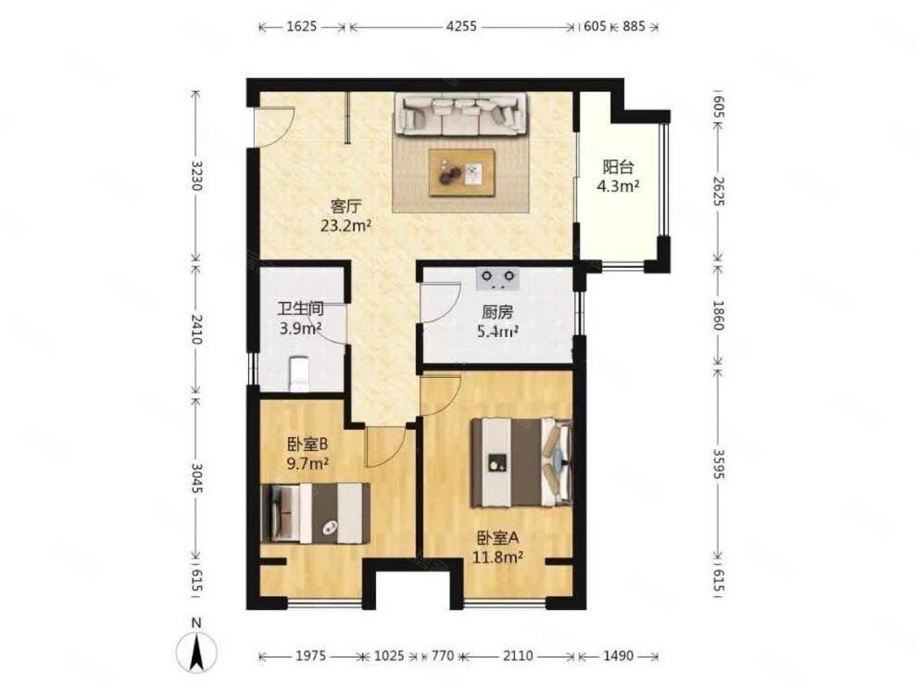 永威枫香庭东院二手房,108万,2室2厅,1卫,80平米-郑州安居客