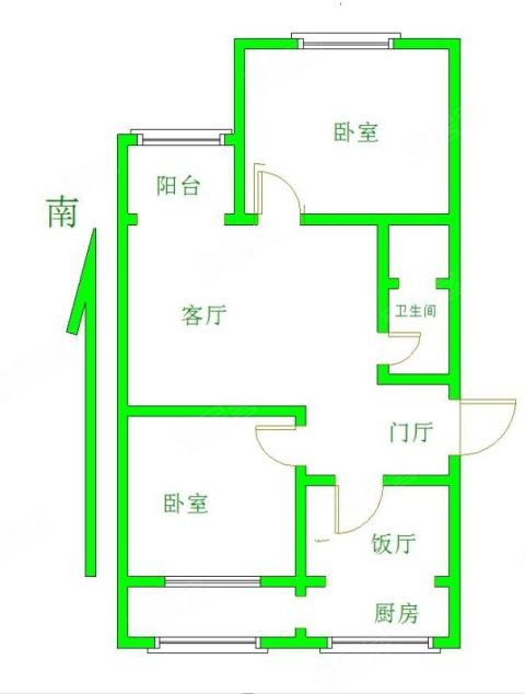 康安小区2室1厅1卫75.16㎡南北139万