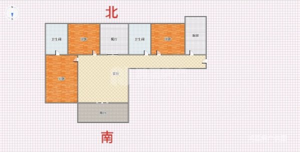 中海朝阳郡铂宫3室2厅2卫107.63㎡南北165万