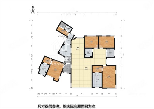 万通华府(北区一期)4室2厅4卫311.6㎡南北670万