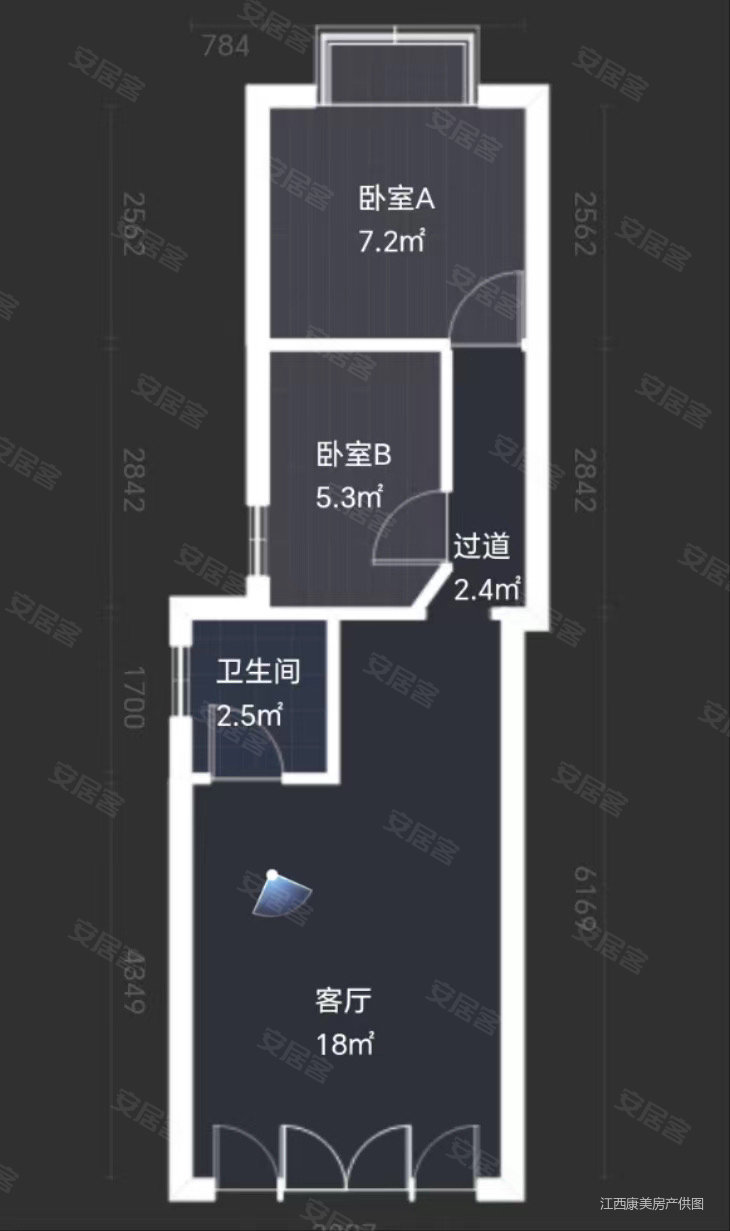 旭日府邸2室1厅1卫40㎡南北18万