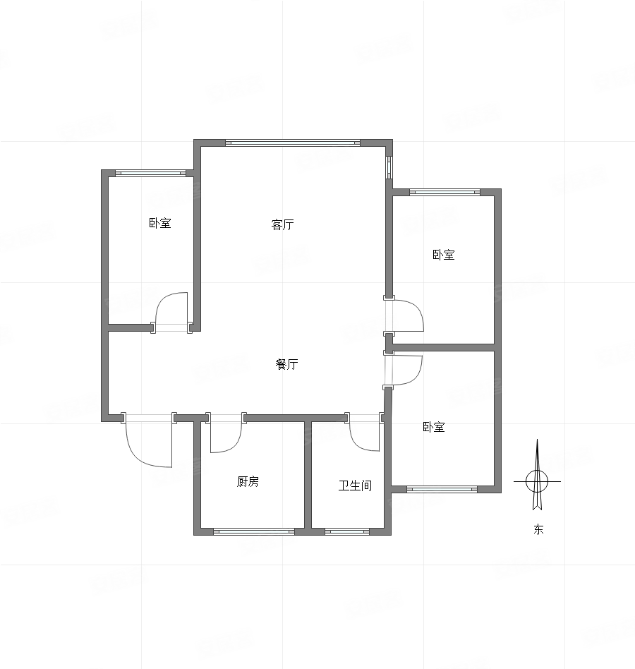 银竹苑3区3室2厅1卫82㎡东87万