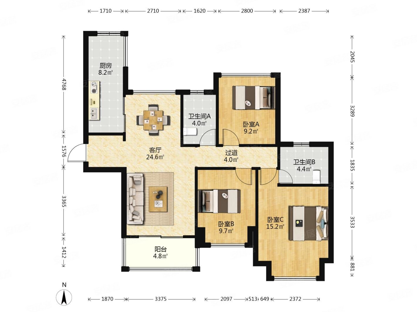 叠翠峰楼龄新南北通透精装可拎包入住产权清晰