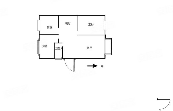 开普小区(北区)2室2厅1卫90㎡南52万