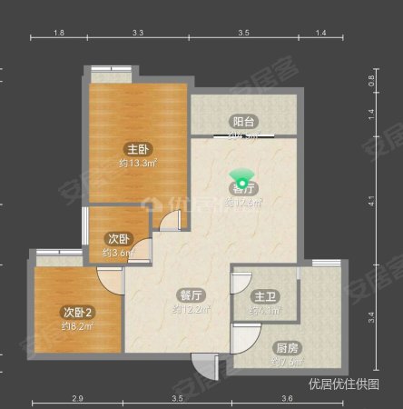 中交丽景香漫岭3室2厅1卫88㎡南99.99万