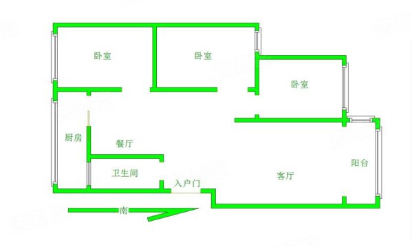 清华西花园北区3室2厅1卫130㎡南北103.9万