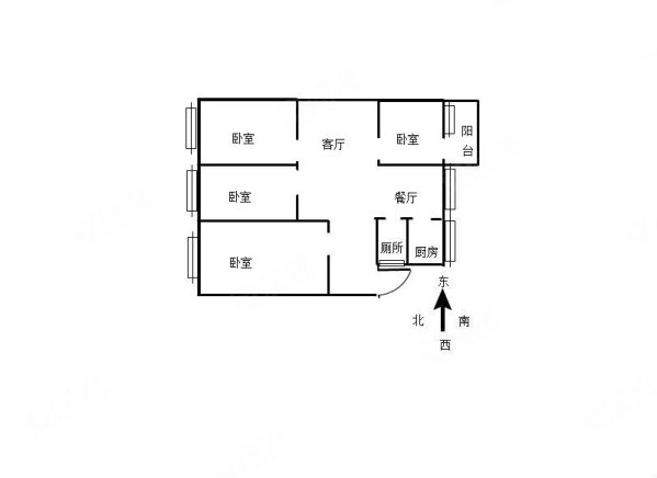 巴陵居委会新园小区4室2厅1卫136㎡南北38.8万