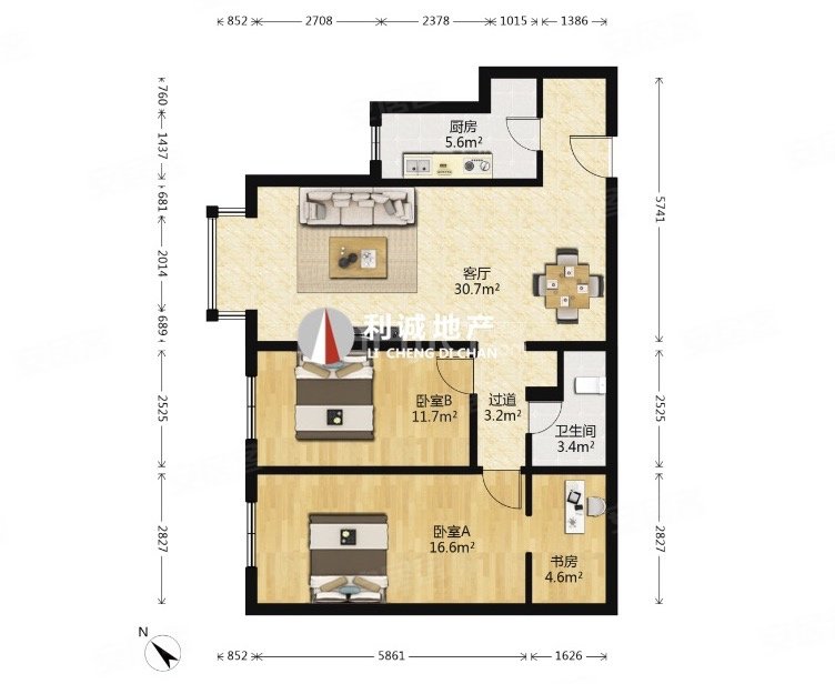 半岛国际公寓2室2厅2卫112.99㎡西839万