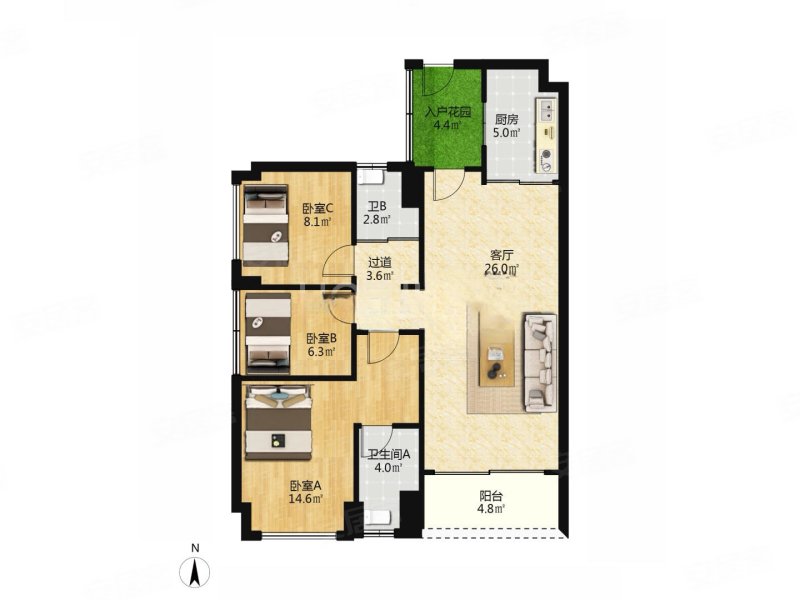 碧桂园凤凰湾比邻苑 次新房 商品房 双卫 满二 精装修