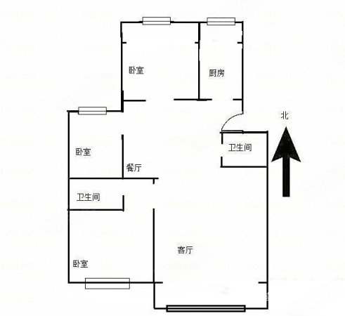 宾阳北里3室2厅2卫104.63㎡南北227万