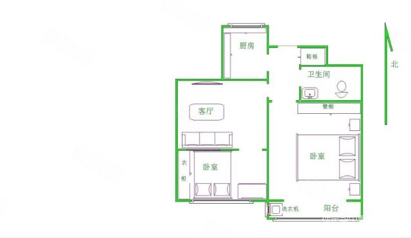 乐凯第一生活区2室1厅1卫50㎡南北33.6万