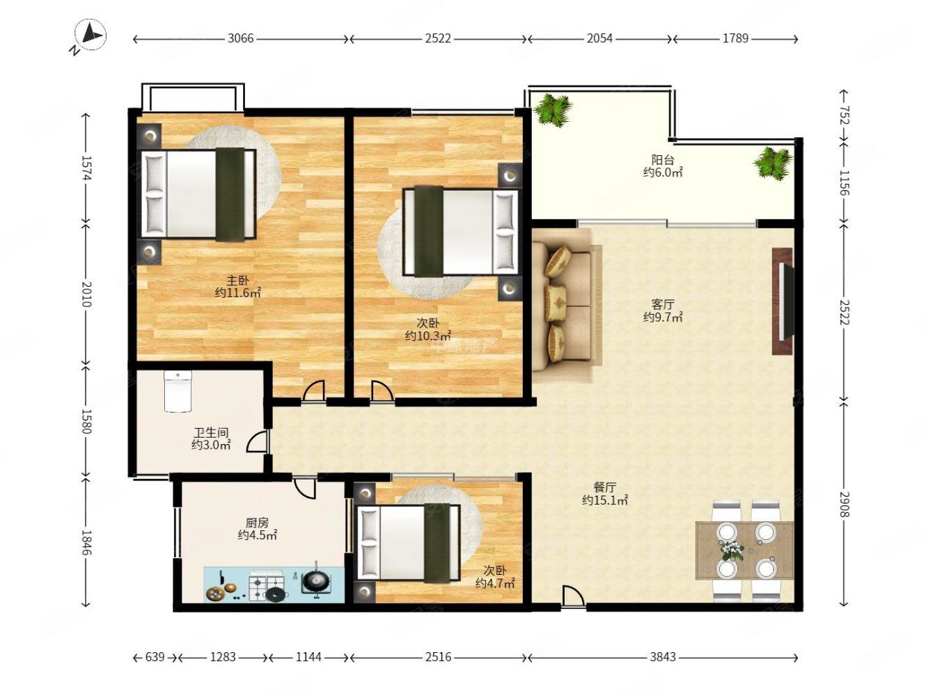 桃源居16区2房2厅 580万,桃源盛景园二手房,0万,2室2厅,1卫,83.