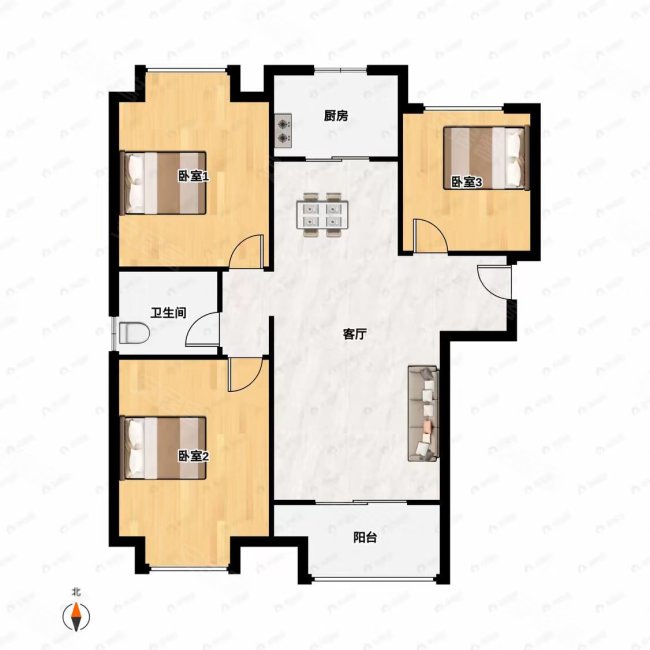 祥源城边户精装大三房 户型好 全天采光视野好!有k