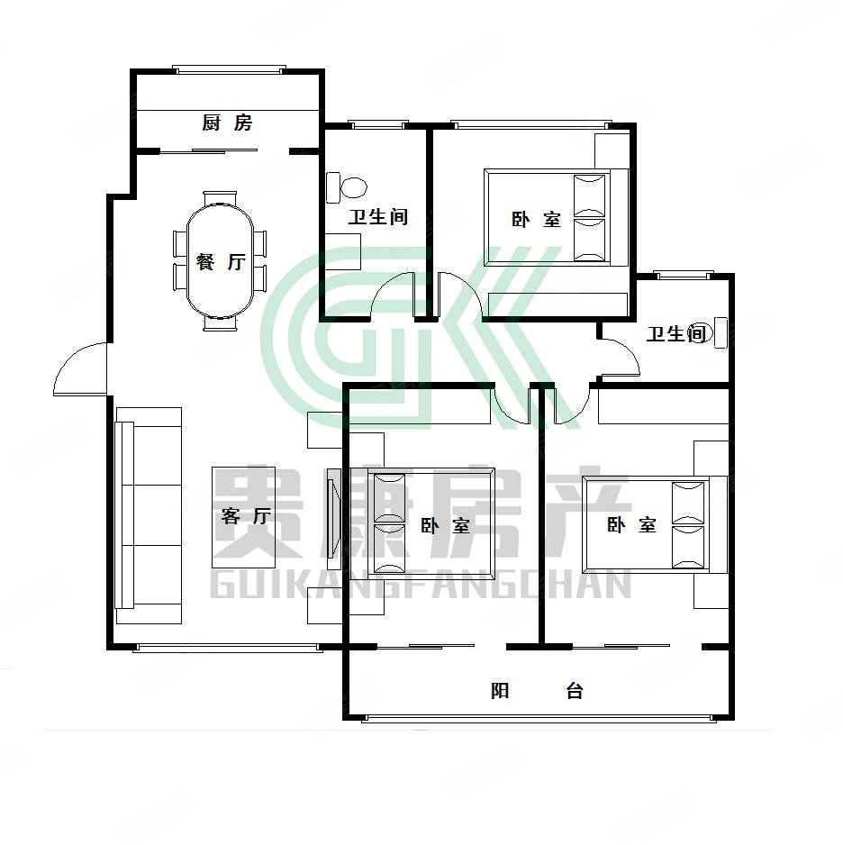 秀兰尚城3室2厅2卫154.51㎡南北165.8万