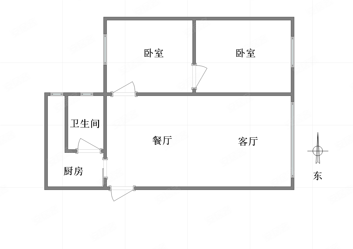 江北金果园小区2室2厅1卫54㎡南58万