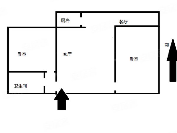 昆明官渡國貿中心彩虹華誼花園國貿中心關上2室2廳1000元一月可以押一