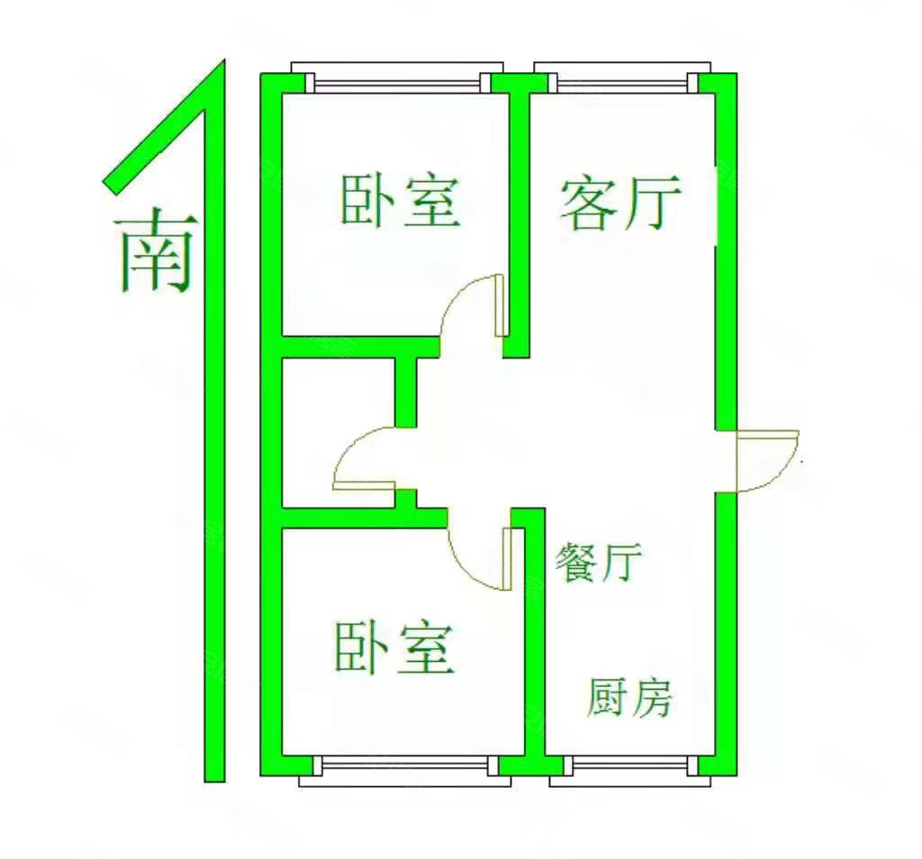 泰安小区2室2厅1卫92㎡南北64万