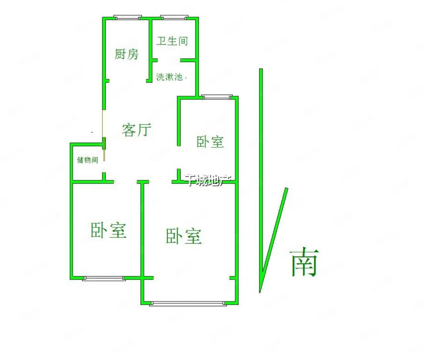 旭升花苑3室1厅1卫86㎡南北90万