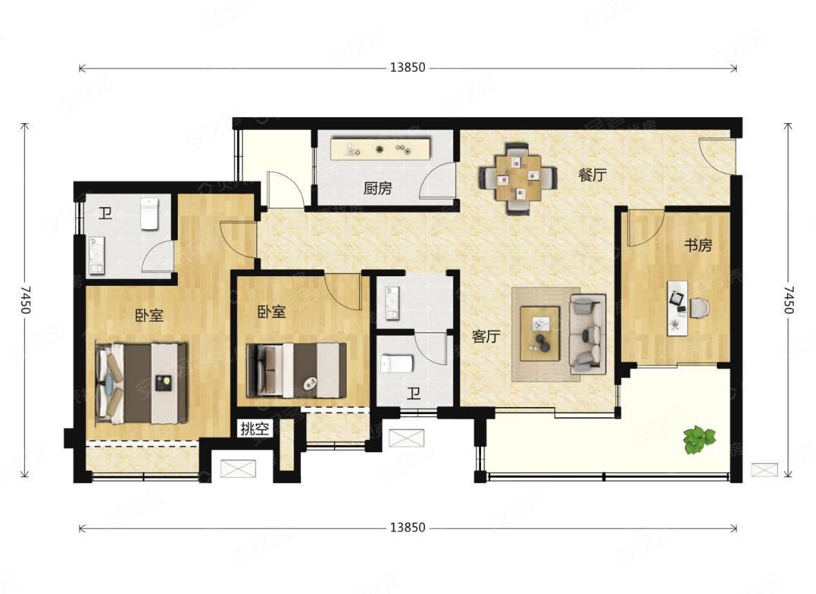 纯洋房社区总高8层楼的小洋房户型端正采光好