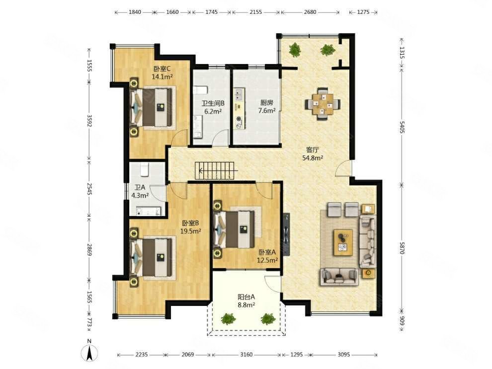 九溪江南南荷園3室2廳2衛139.92㎡南北228萬