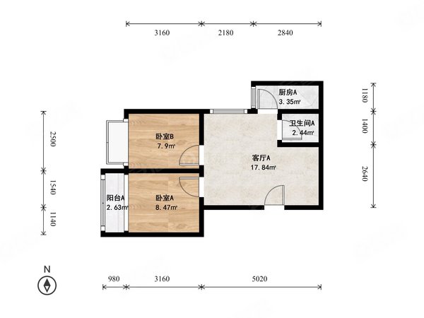 北京西城广安门外京铁和园整租  广安门  京铁和园  2室1厅出租房源