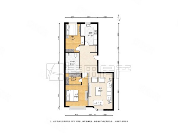 北京朝阳大望路金港国际南北通透 2室2厅 金港国际出租房源真实图片