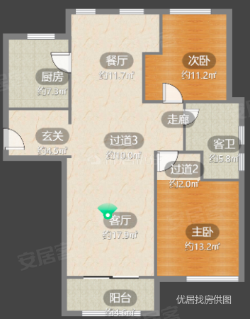 中茵星墅湾2室2厅1卫115㎡南320万