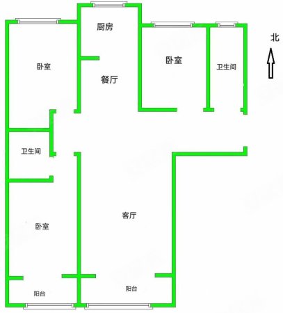 未来花郡(北区)3室2厅2卫128.86㎡南北145万