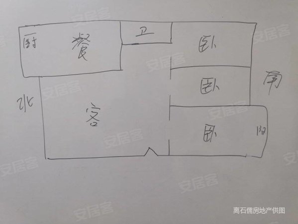 吕梁晋剧团家属院3室2厅1卫93㎡南北61万