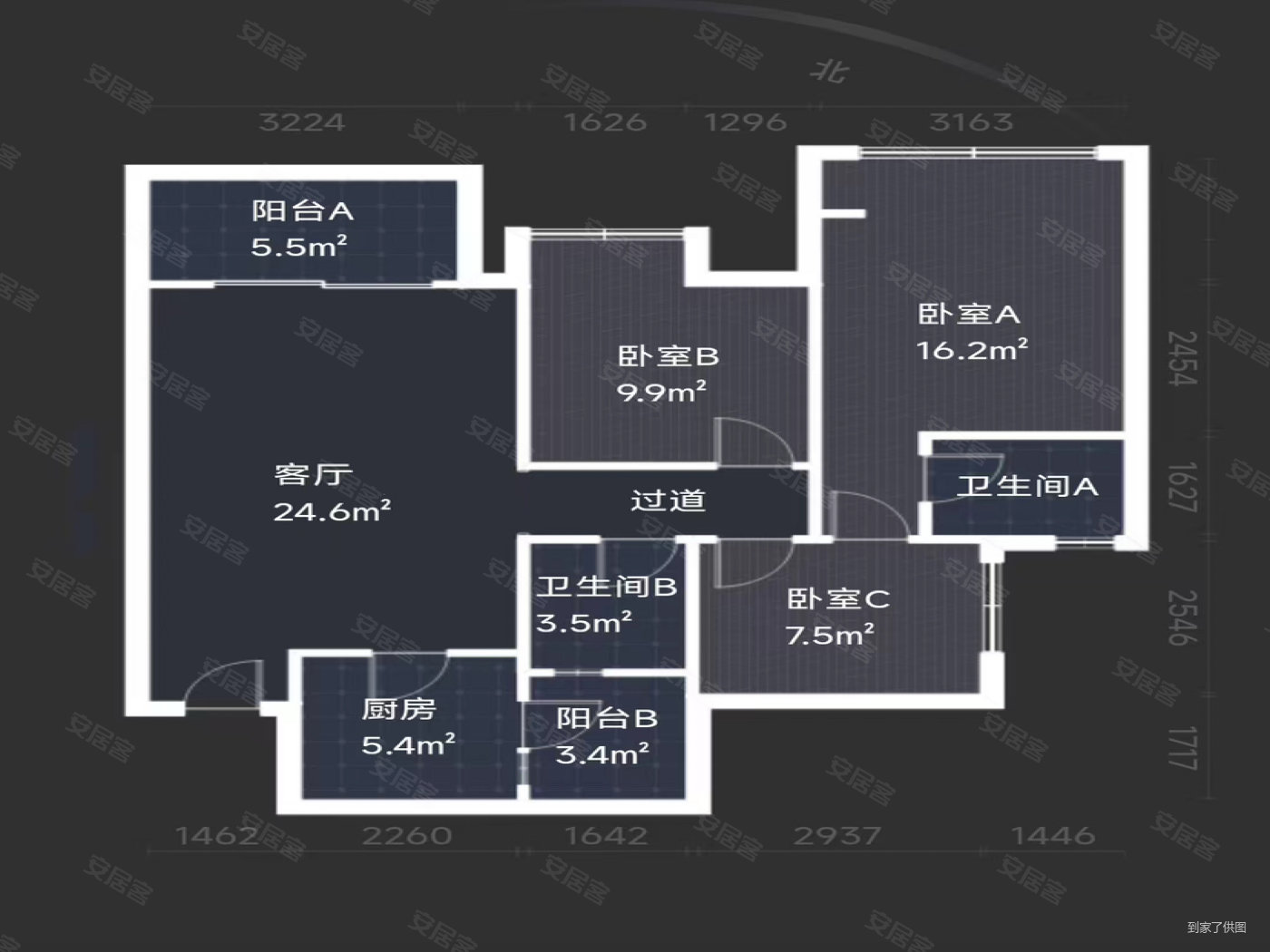 宇顺莲花坊3室2厅2卫103㎡南北59万