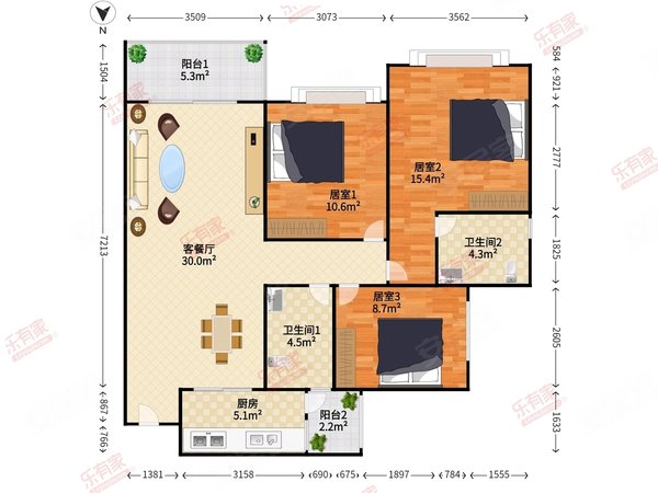 【多图】合景方圆叠翠峰,蕉门租房,叠翠峰一期 精装三房 全新为入住