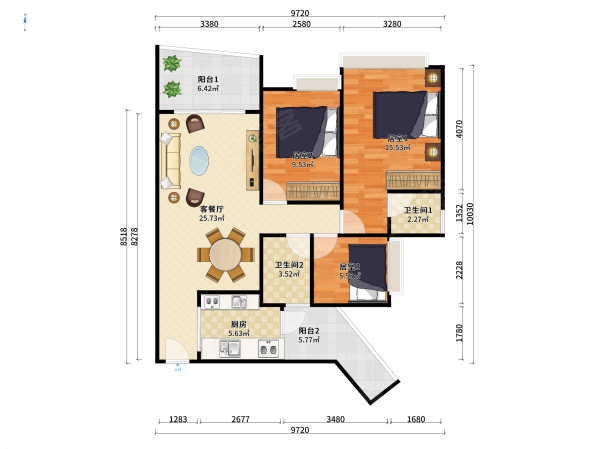 豪逸御华庭精装3房,朝南,业主诚心出售