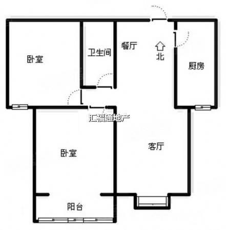 鹏渤水岸花城2室2厅1卫95㎡南55万