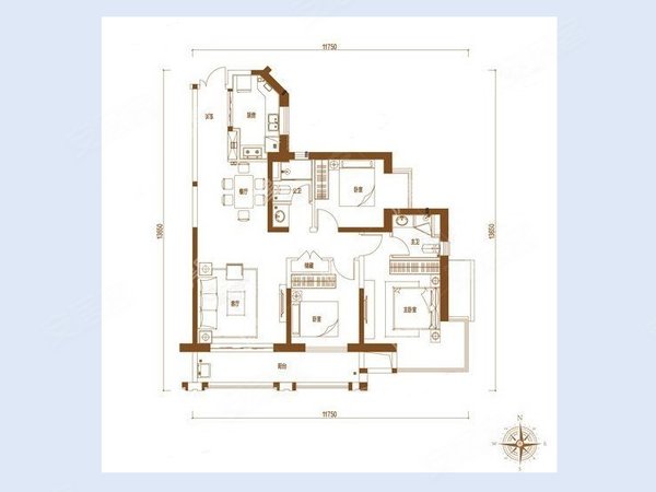 昆明西山前卫营金地九樾金地九樾 3室2厅2卫 126平 精装修 电梯房出租