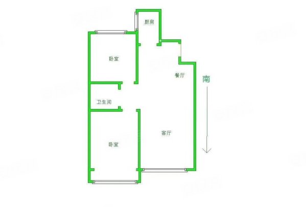 东环北里2室2厅1卫57㎡南北48.8万