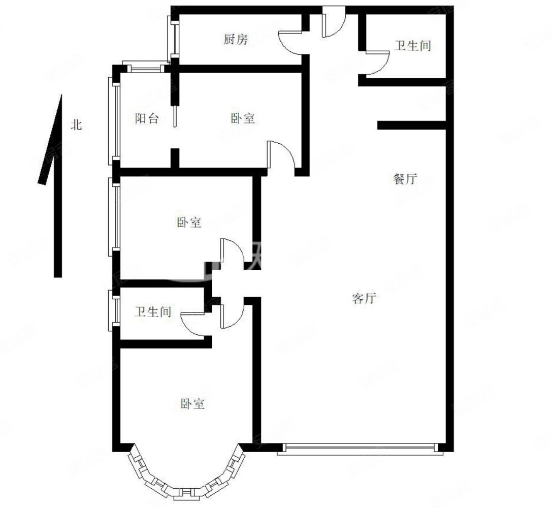 同安大唐世家(三期)3室2厅2卫99.78㎡南北170万