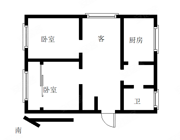 极美公寓2室2厅1卫89㎡南北92万