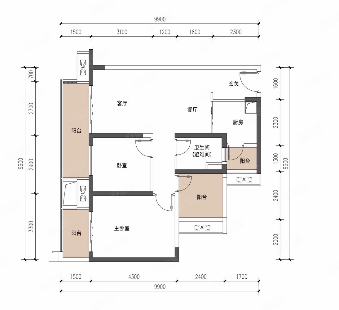 碧桂园南站新城3室2厅1卫87.91㎡南110万