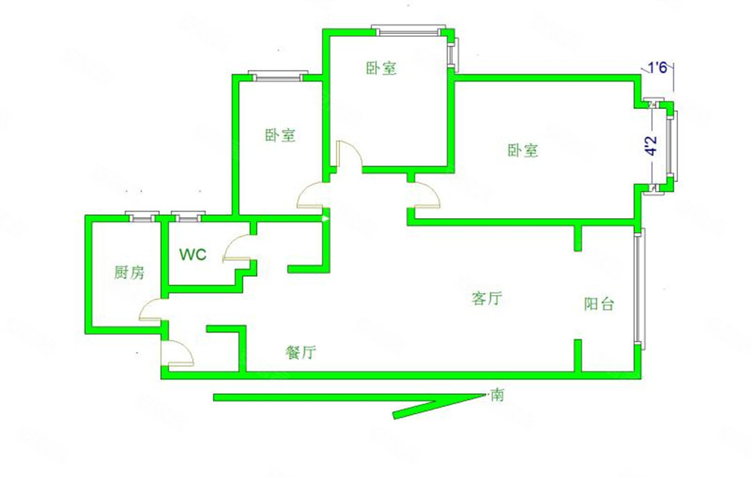 建发宝湖湾3室2厅1卫101.8㎡南北89万