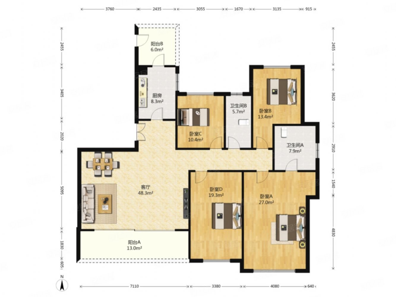 复地金融岛精装空房江景房未入住过
