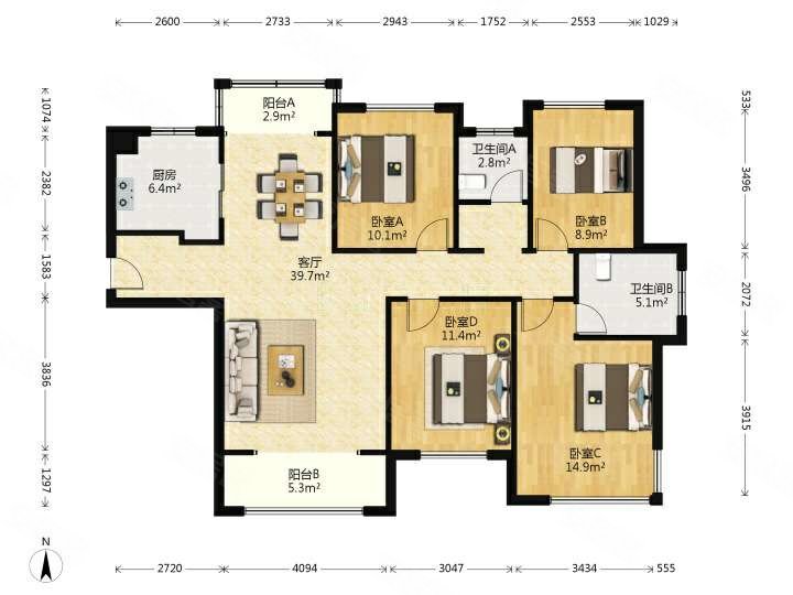 四房250万江大融创熙园三期商圈成熟临地铁有电梯