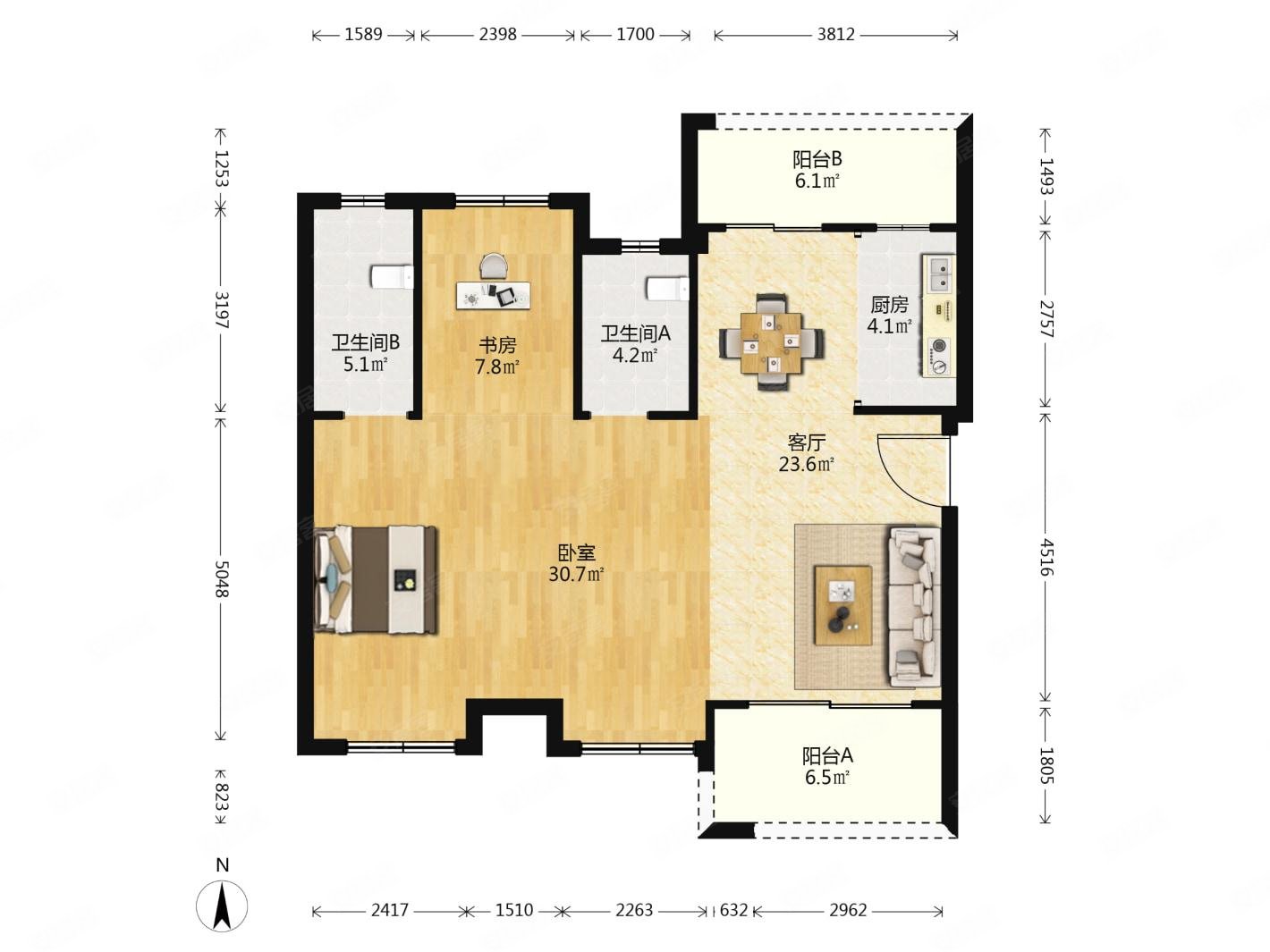 带车位,急售!中天珺府花园洋房!好楼层,视野好!