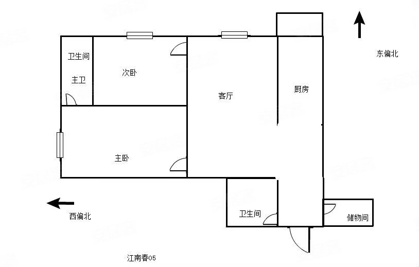 江南春公寓2室1厅1卫123㎡南北136万
