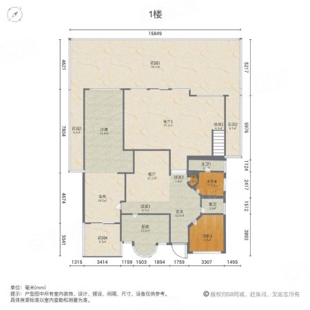 白云堡豪苑(别墅)6室2厅5卫412.86㎡西南1680万