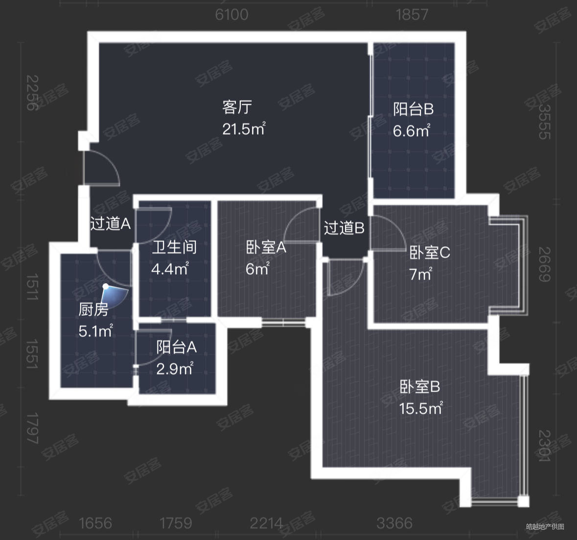 恒大绿洲3室2厅1卫87.73㎡东南108万