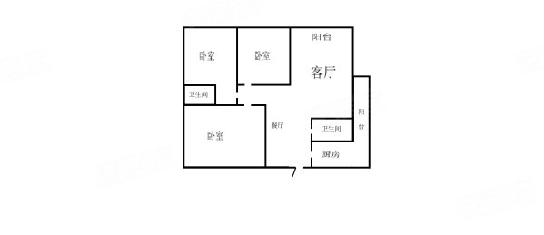 苗圃小区4室2厅3卫121.32㎡南北49万