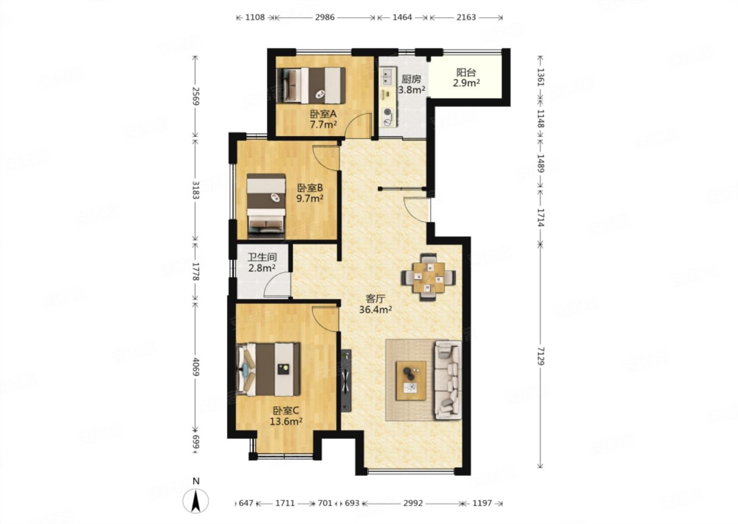 店长力荐 国瑞城 精装好房 三居 南北通透 房龄新