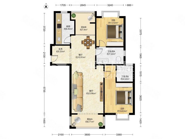 【多图】士林华苑(一期),豫园租房,品质小区,户型大气,可办居住证